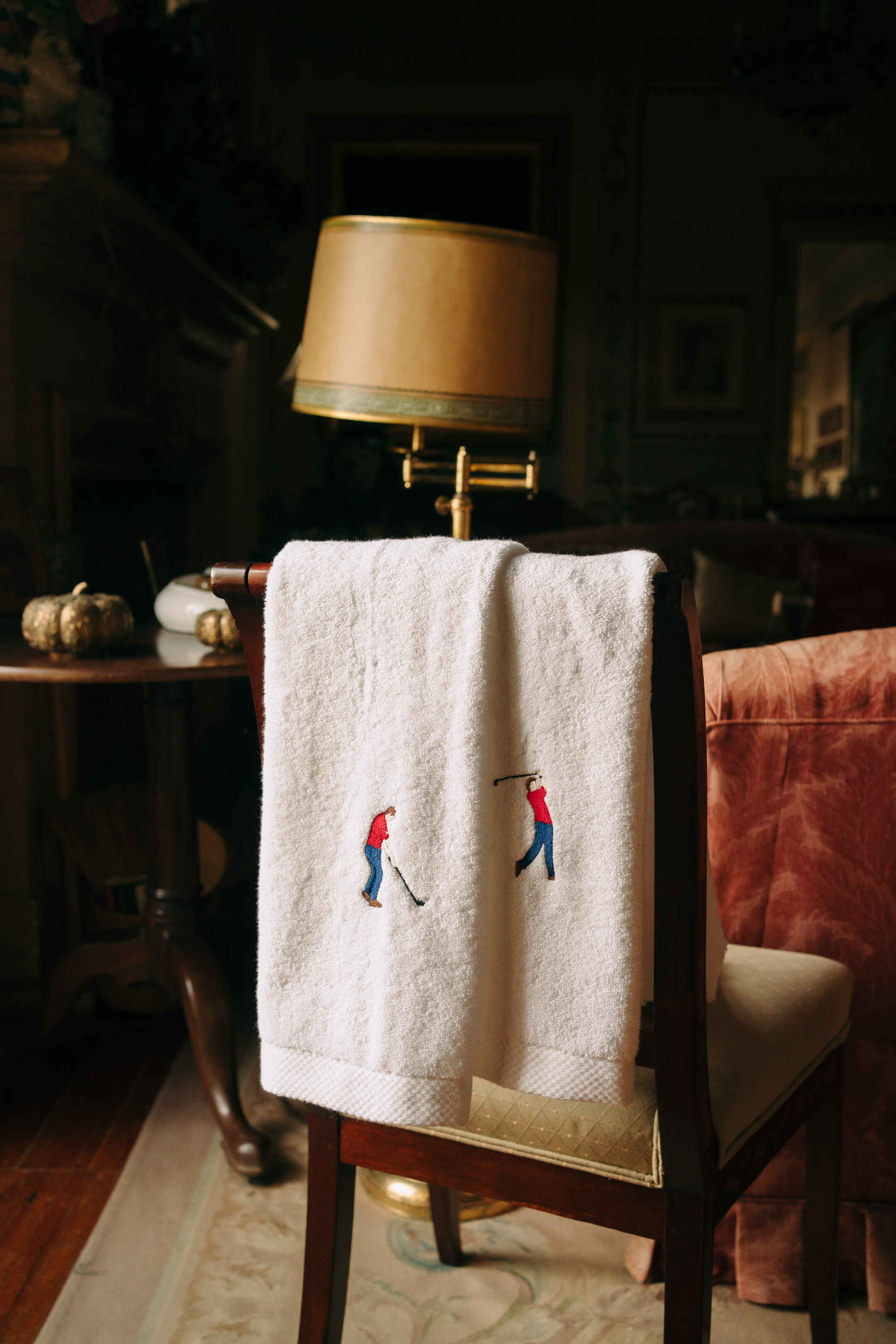 Luxus face towel & hand towel with retro sportsmen