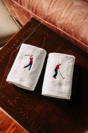 Luxus face towel & hand towel with retro sportsmen