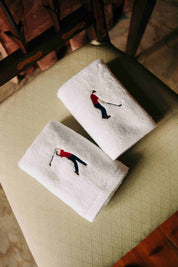 Luxus face towel & hand towel with retro sportsmen